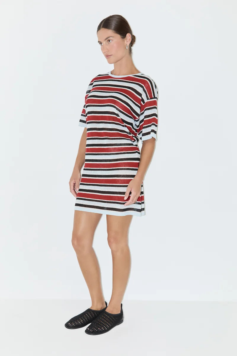 T-Shirt Knit Dress - Bold Stripe | Linen | Zulu & Zephyr