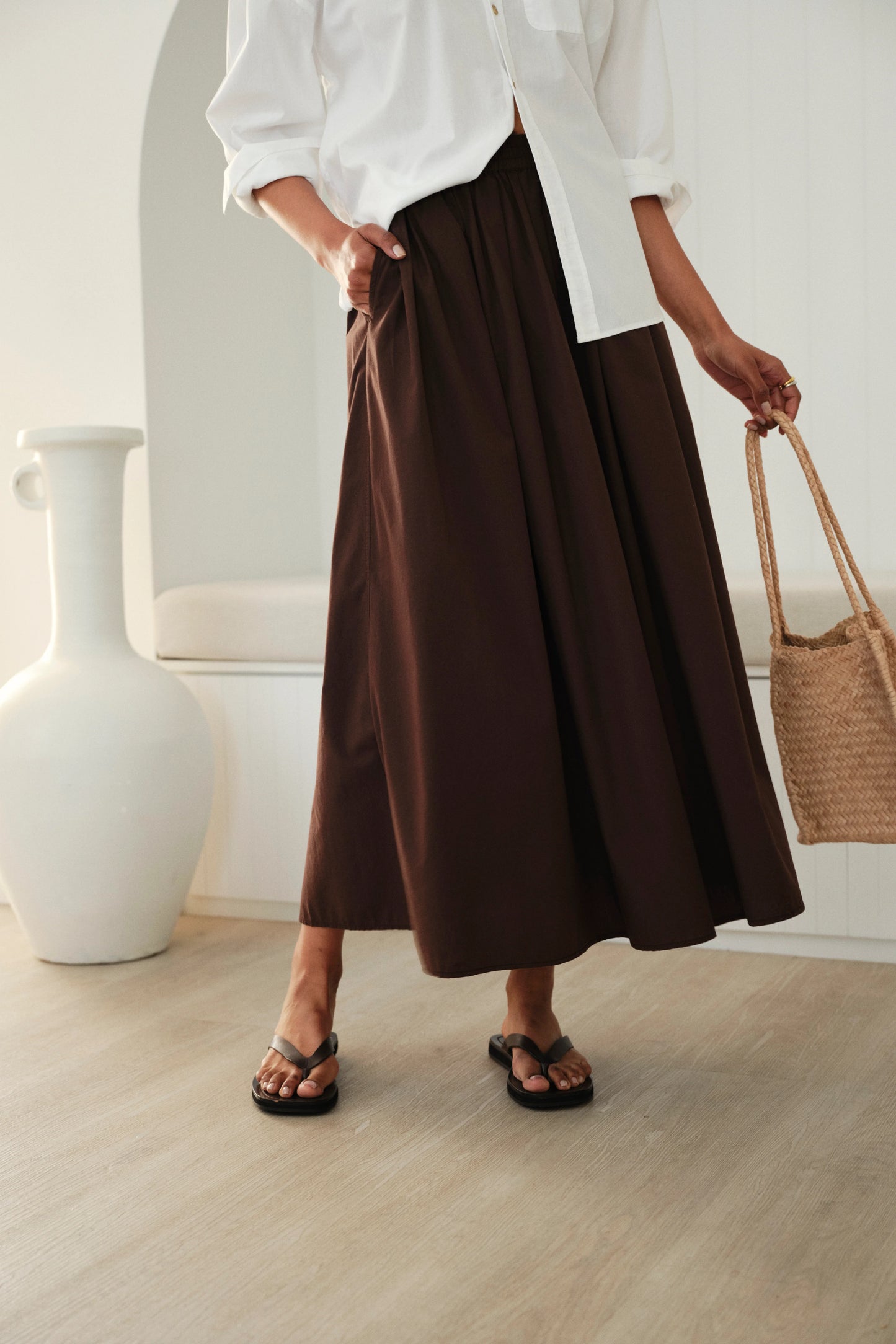 Ceres Life Florence Maxi Skirt – Chocolate | Australia