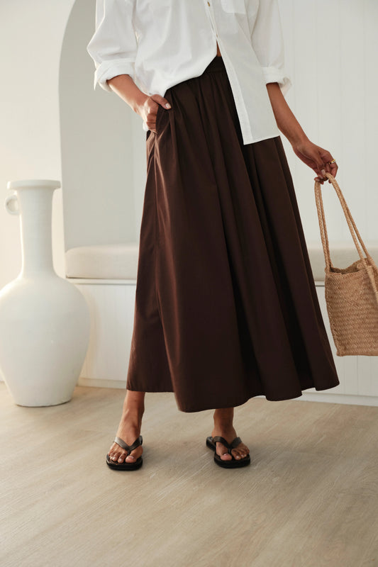 Ceres Life Florence Maxi Skirt – Chocolate | Australia