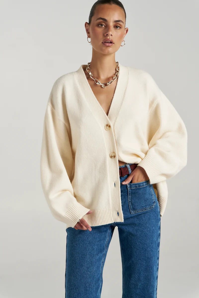 Slouchy Cardigan Vanilla | Summi Summi Knit