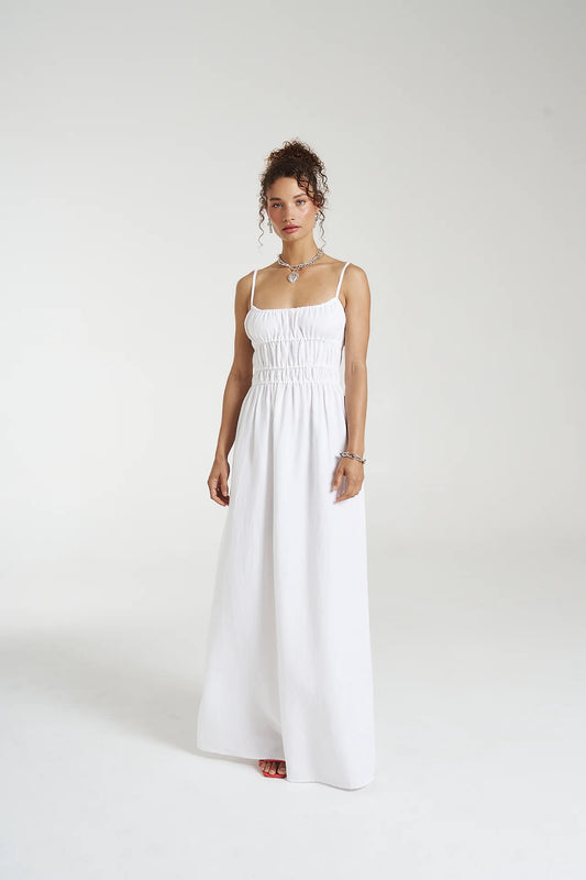 THE MONTAGUE MAXI DRESS - ANGELIC WHITE