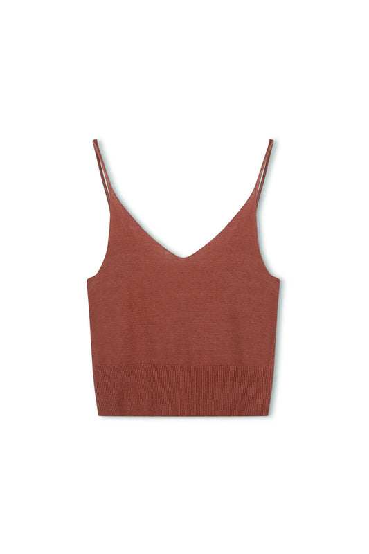 EARTH RED KNIT CAMISOLE