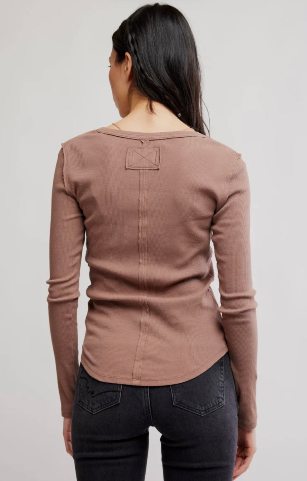 Cotton Henley Top | Free People Jamie Henley - Sepia Clay
