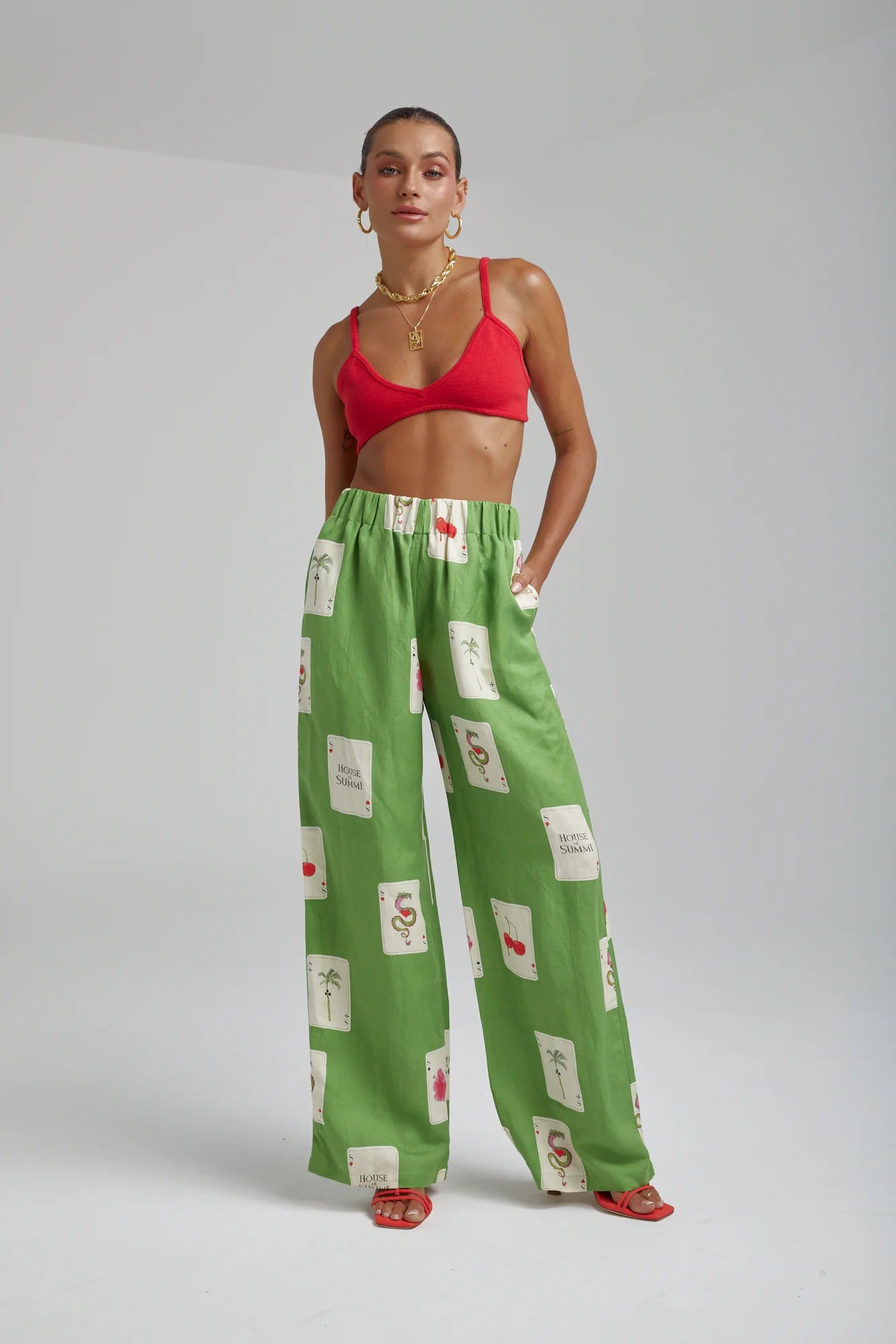 SUMMI SUMMI Green House of Summi Tarragon Linen Pants photo.