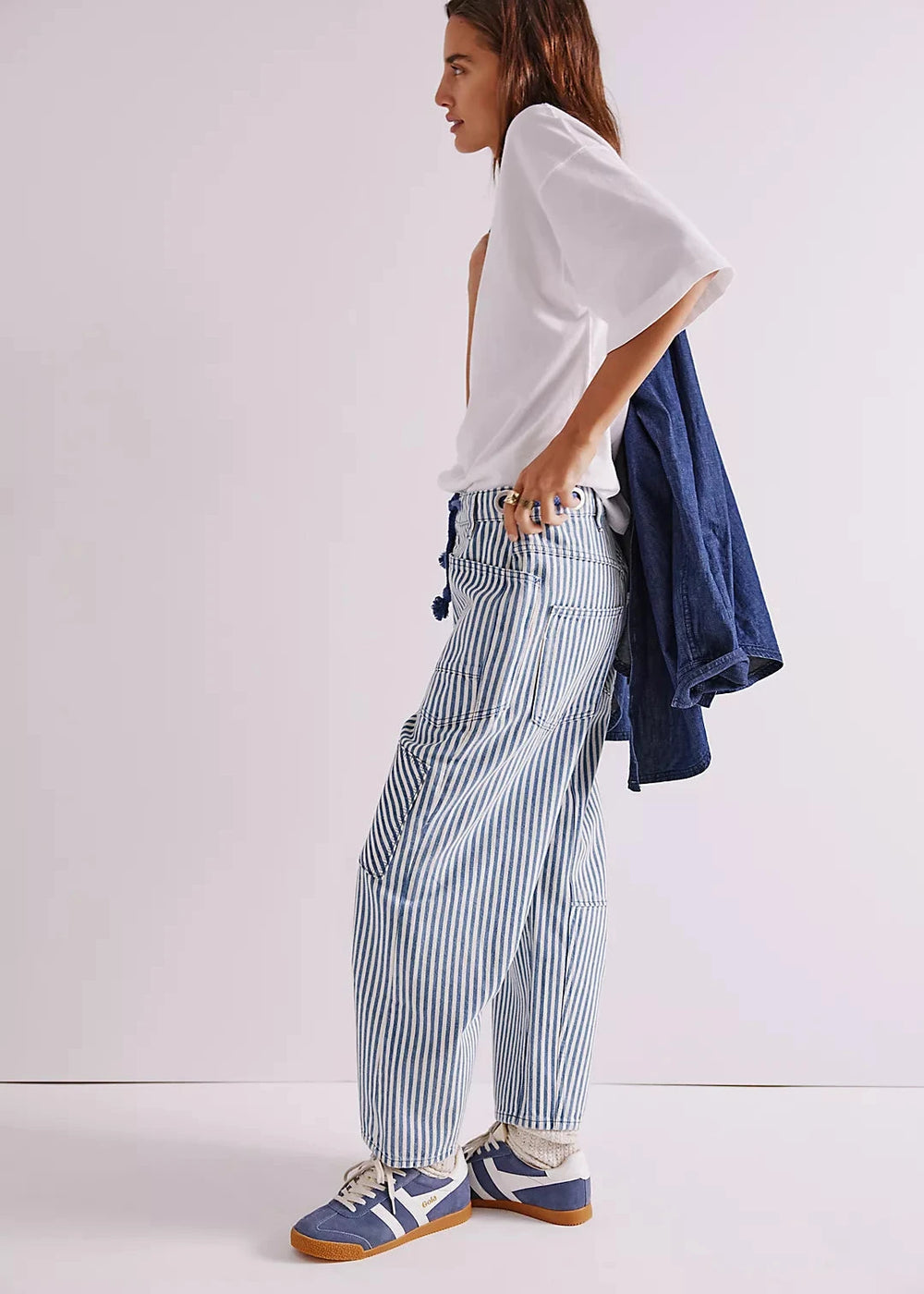 Moxie Railroad Stripe Pant- Dark Slate