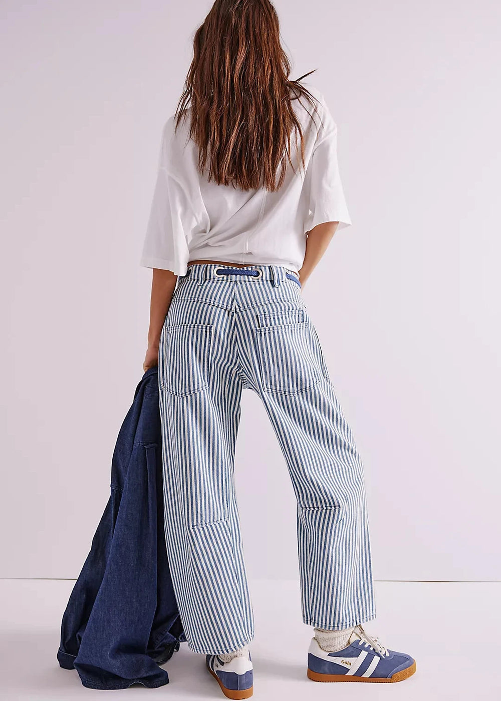 Moxie Railroad Stripe Pant- Dark Slate