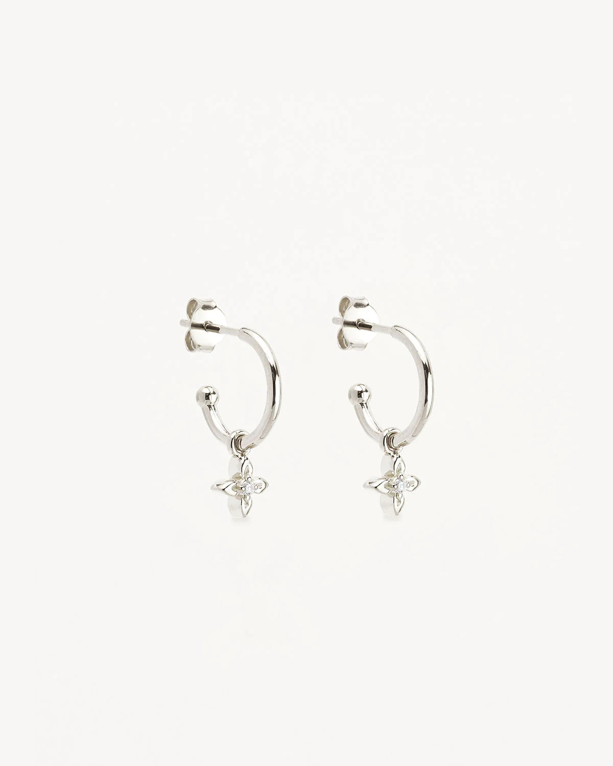 Sterling Silver Live in Light Hoop Earrings