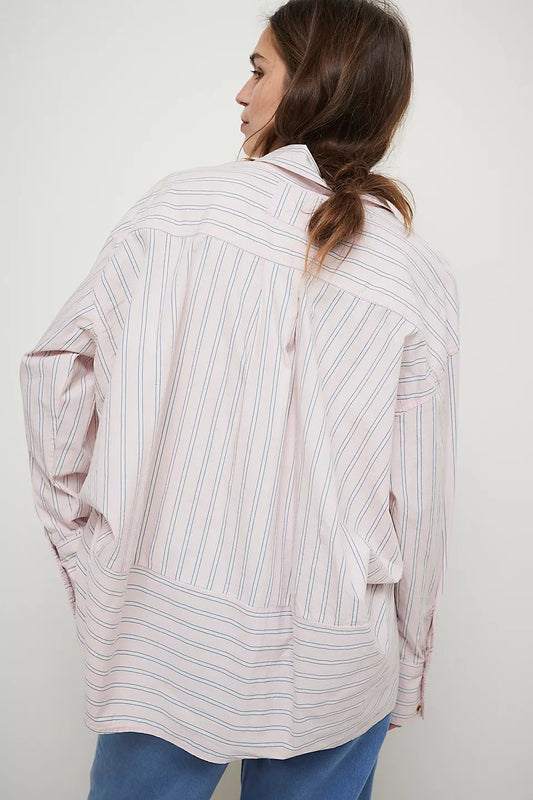 Striped Varsity Vibes Shirt - Pink Combo