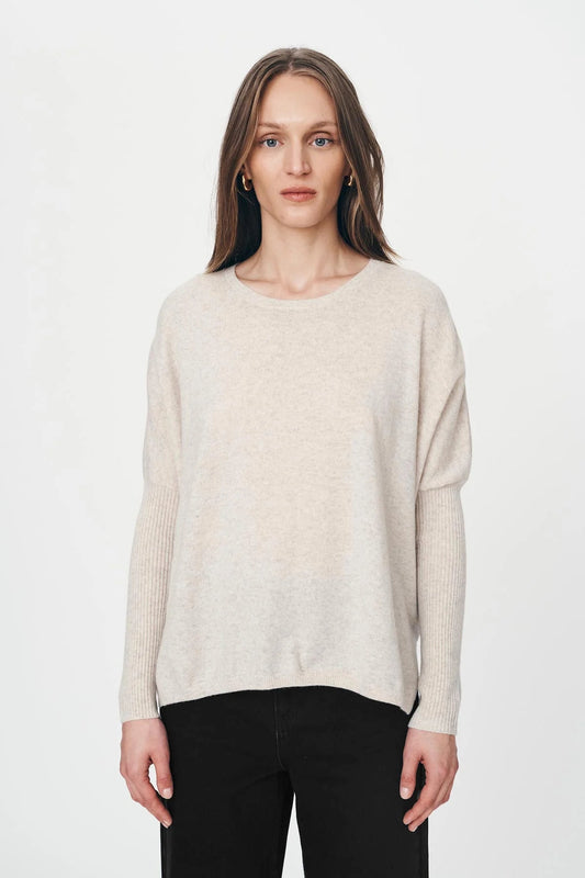 Enzo Merino Knit Jumper - Oat Marle