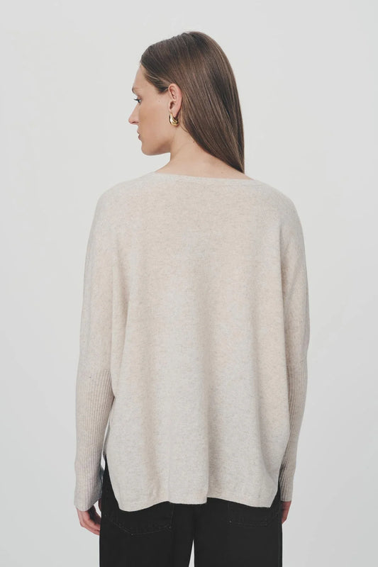 Enzo Merino Knit Jumper - Oat Marle