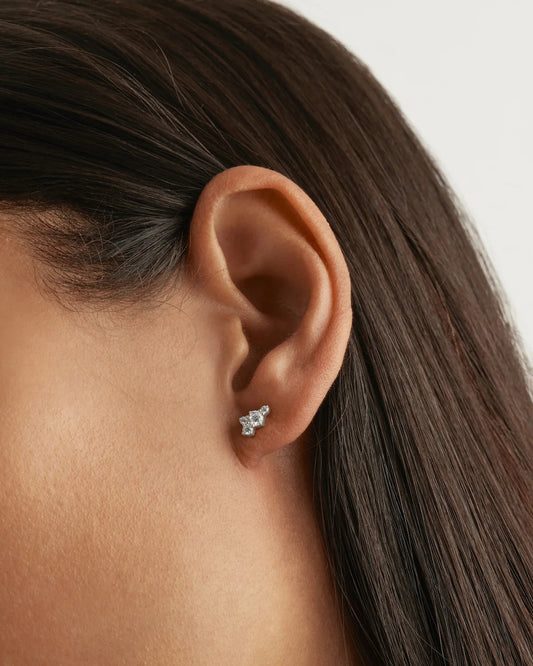 Sterling Silver Mist Stud Earrings