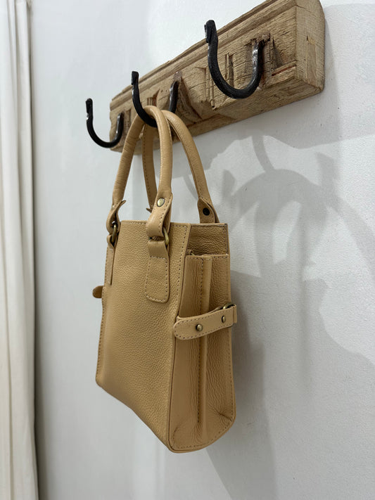 Leather Mini Tote - Sand