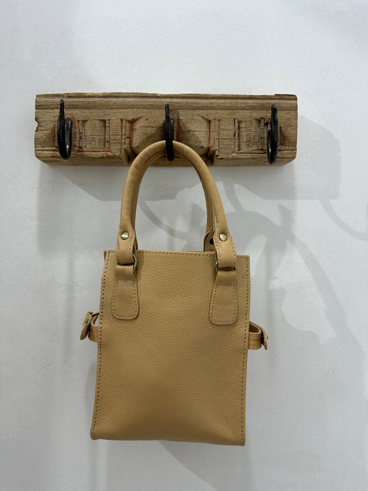 Leather Mini Tote - Sand