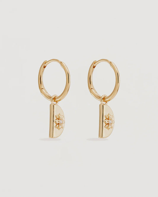 18k Gold Vermeil Lotus Hoops