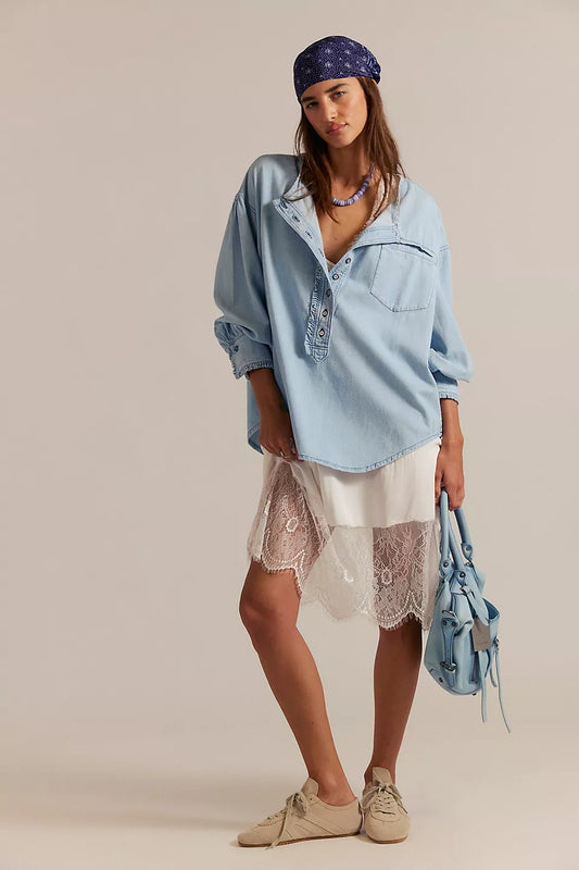 We The Free Denim Dreaming Pullover