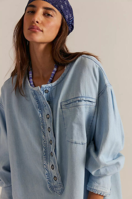 We The Free Denim Dreaming Pullover