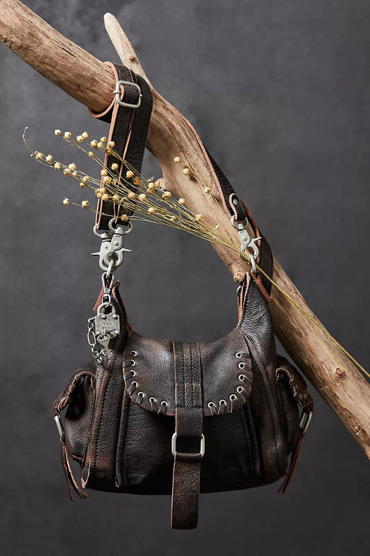 Baby Leigh Distressed Tote Bag - Aged Graphite