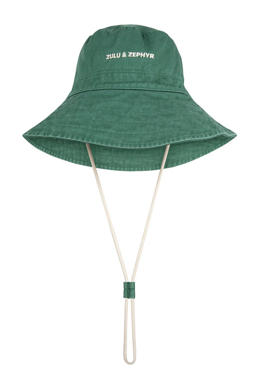 ZZ LOGO BUCKET HAT - TALLOW GREEN