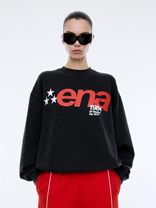 STAR SWEATSHIRT - WASHED CHARCOAL