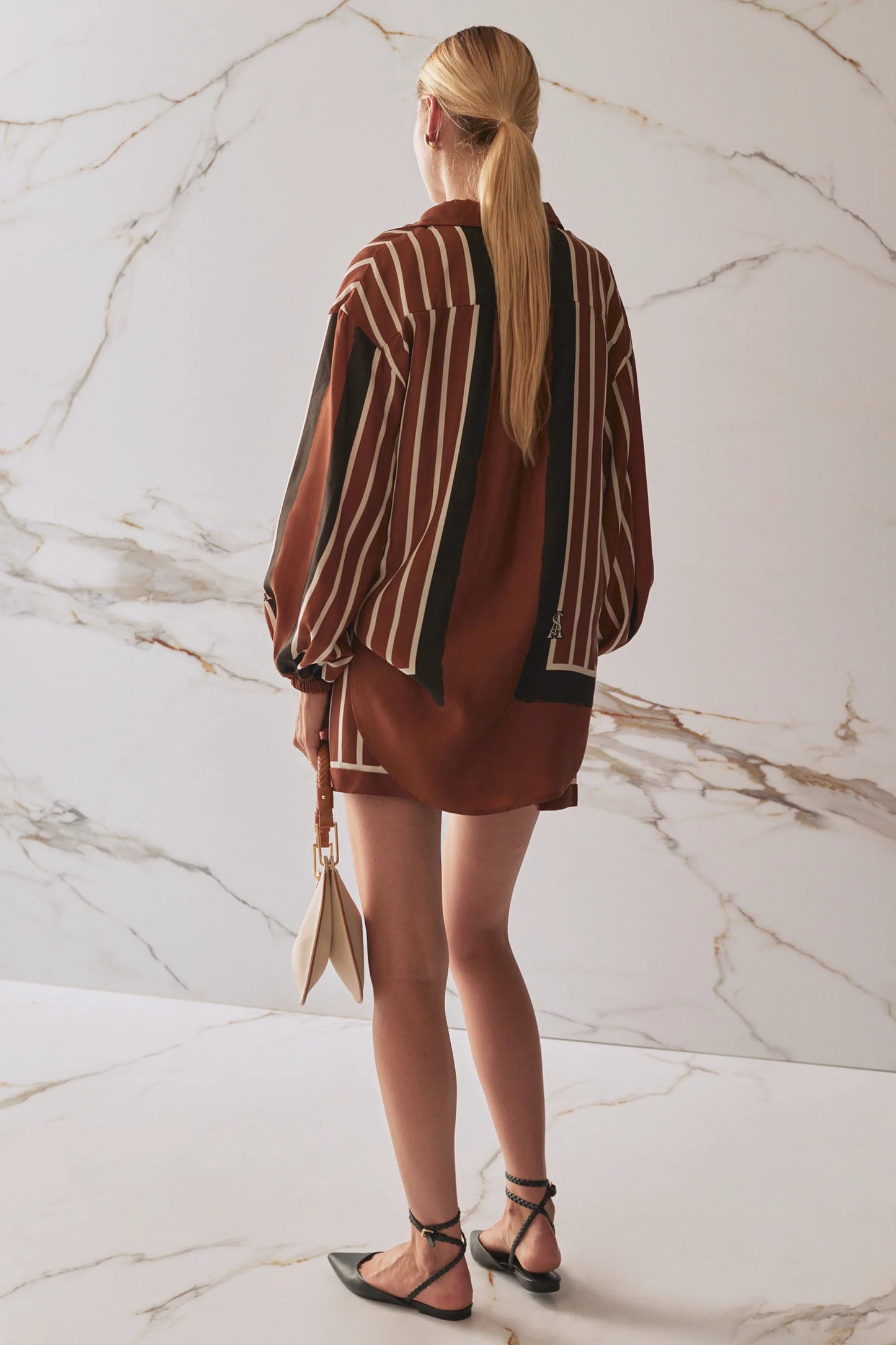 The Faye Shirt - Cherrywood Stripe