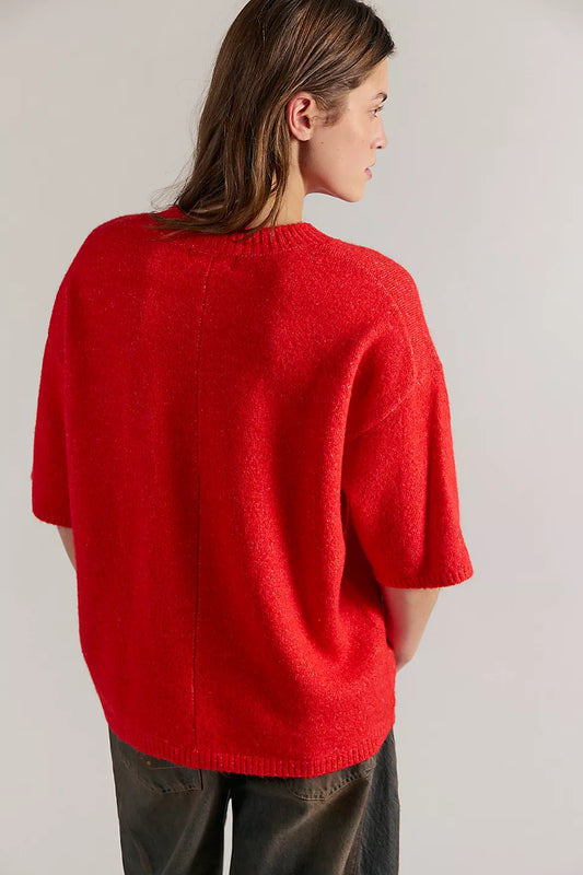 Margot SoftSpun Sweater Tee - Cherry Pop Melange