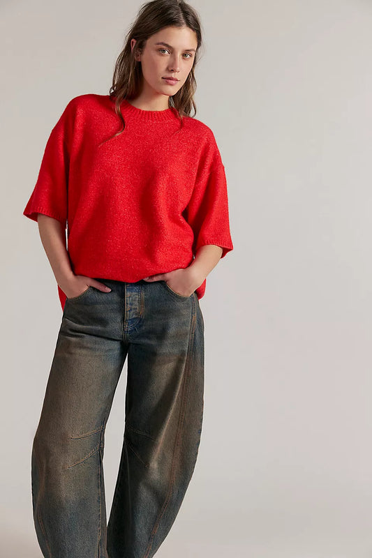Margot SoftSpun Sweater Tee - Cherry Pop Melange