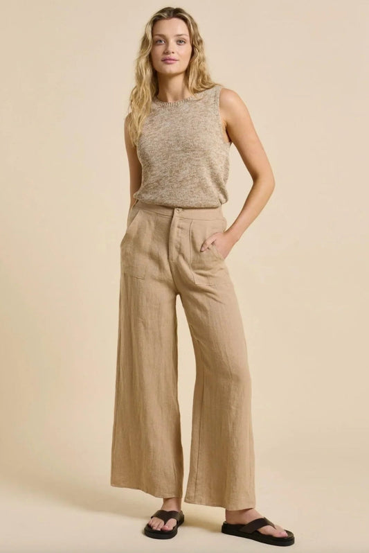 Little Lies Jude Linen Pants - Taupe