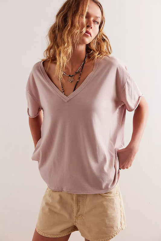 Nina Tee V-Neck - Cashmere