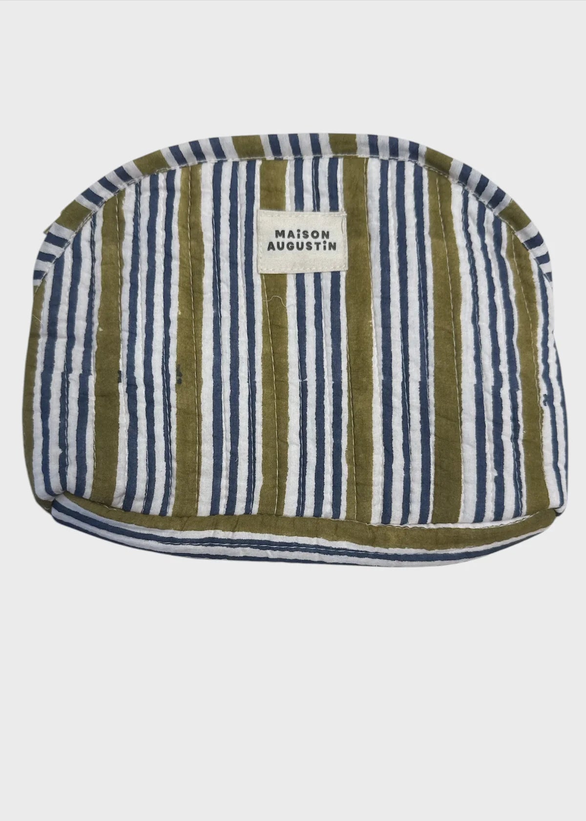 Makeup Pouch Strip Kaki