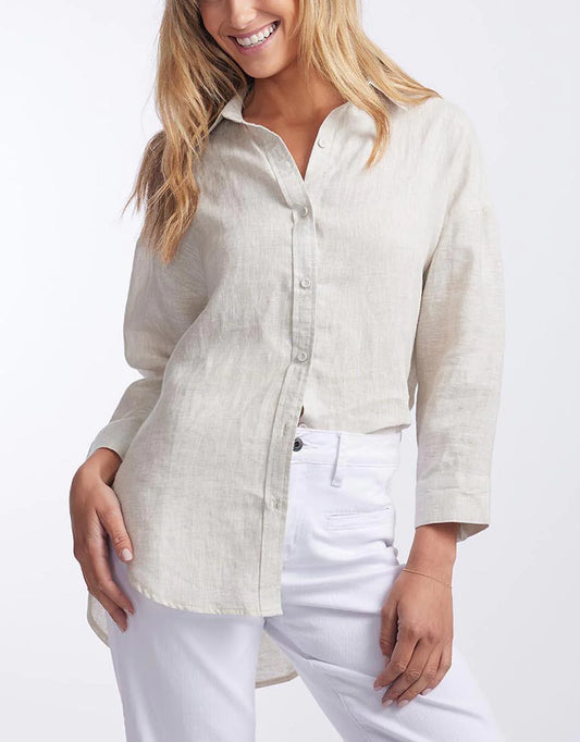 Boyfriend Linen Shirt - Natural