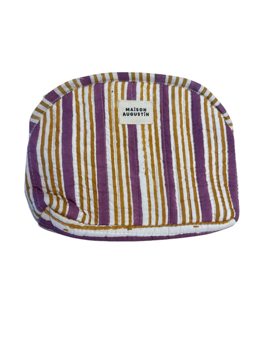 Makeup Pouch Striped Pink