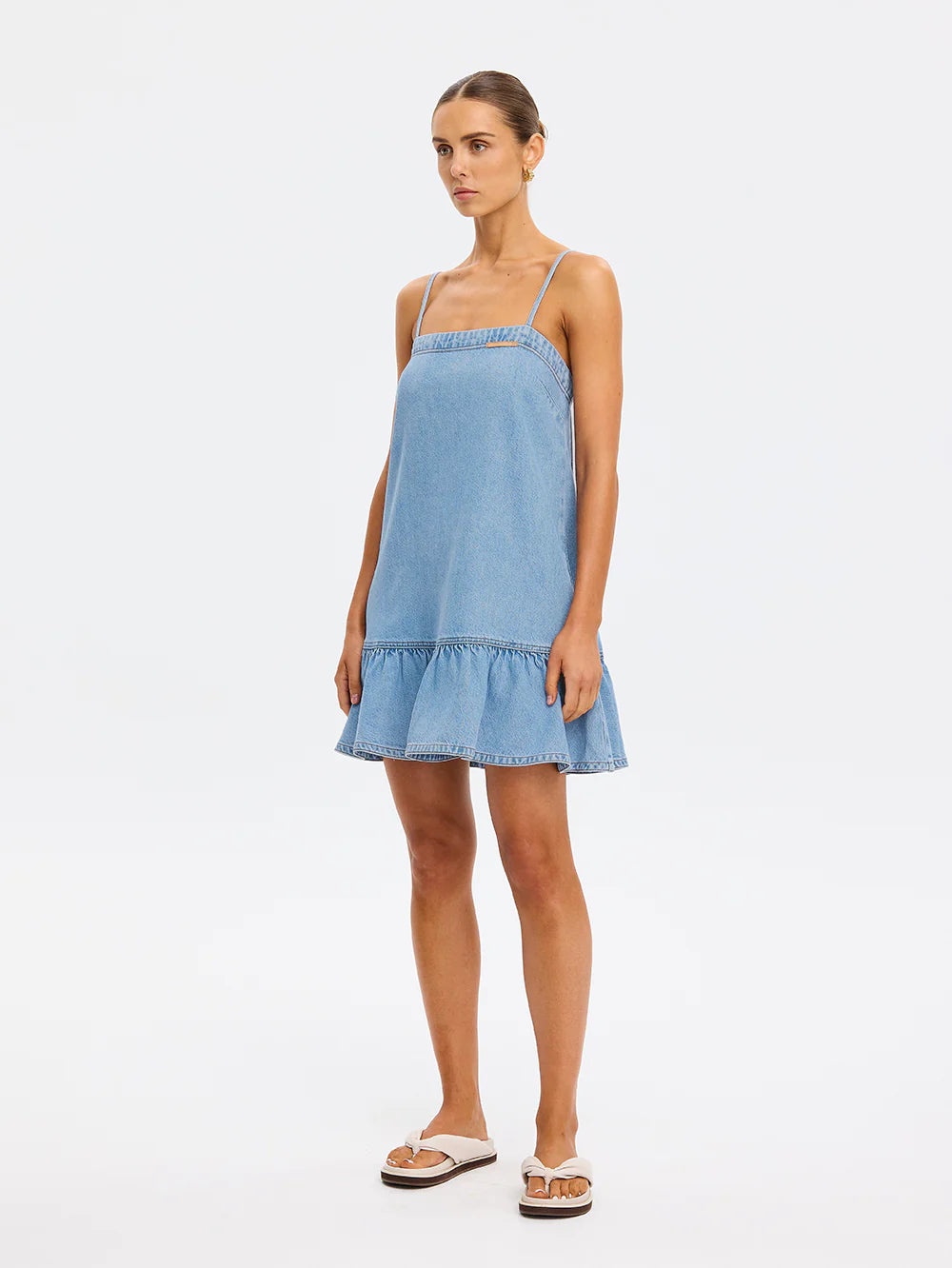 Emilie Denim Strappy Mini Dress
