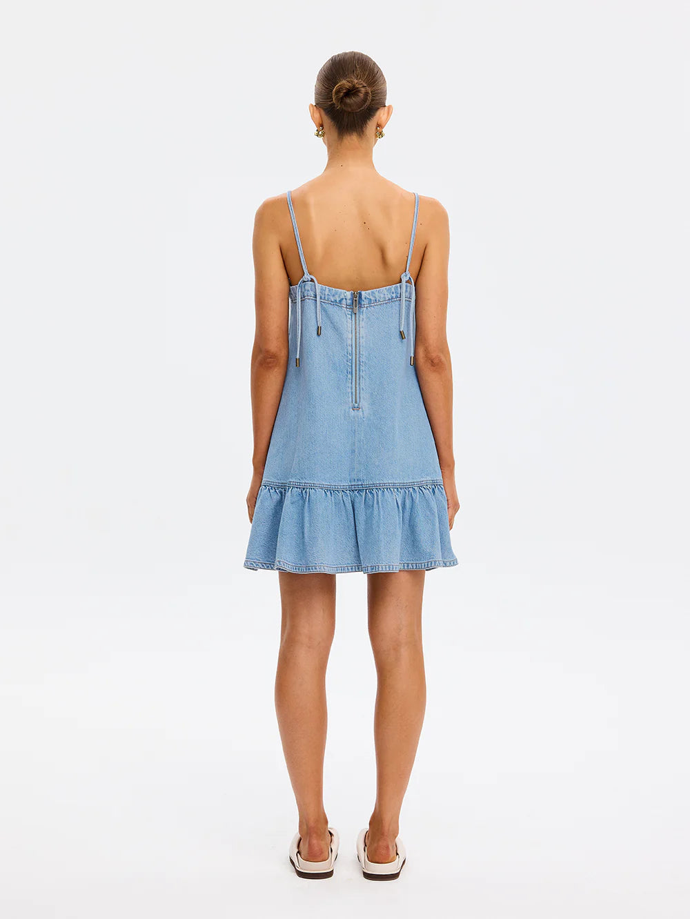 Emilie Denim Strappy Mini Dress