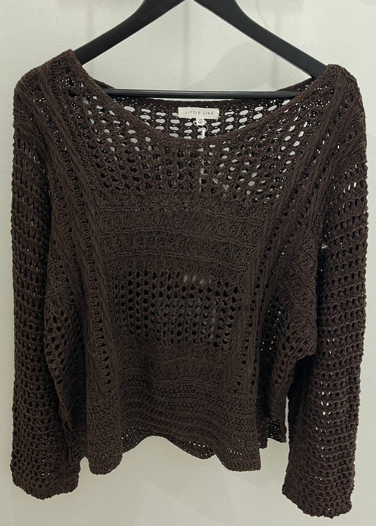 Crochet Sweater - Chocolate