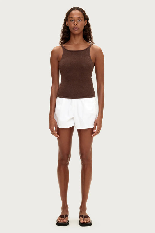 Textured Knit Tank - Chocolate