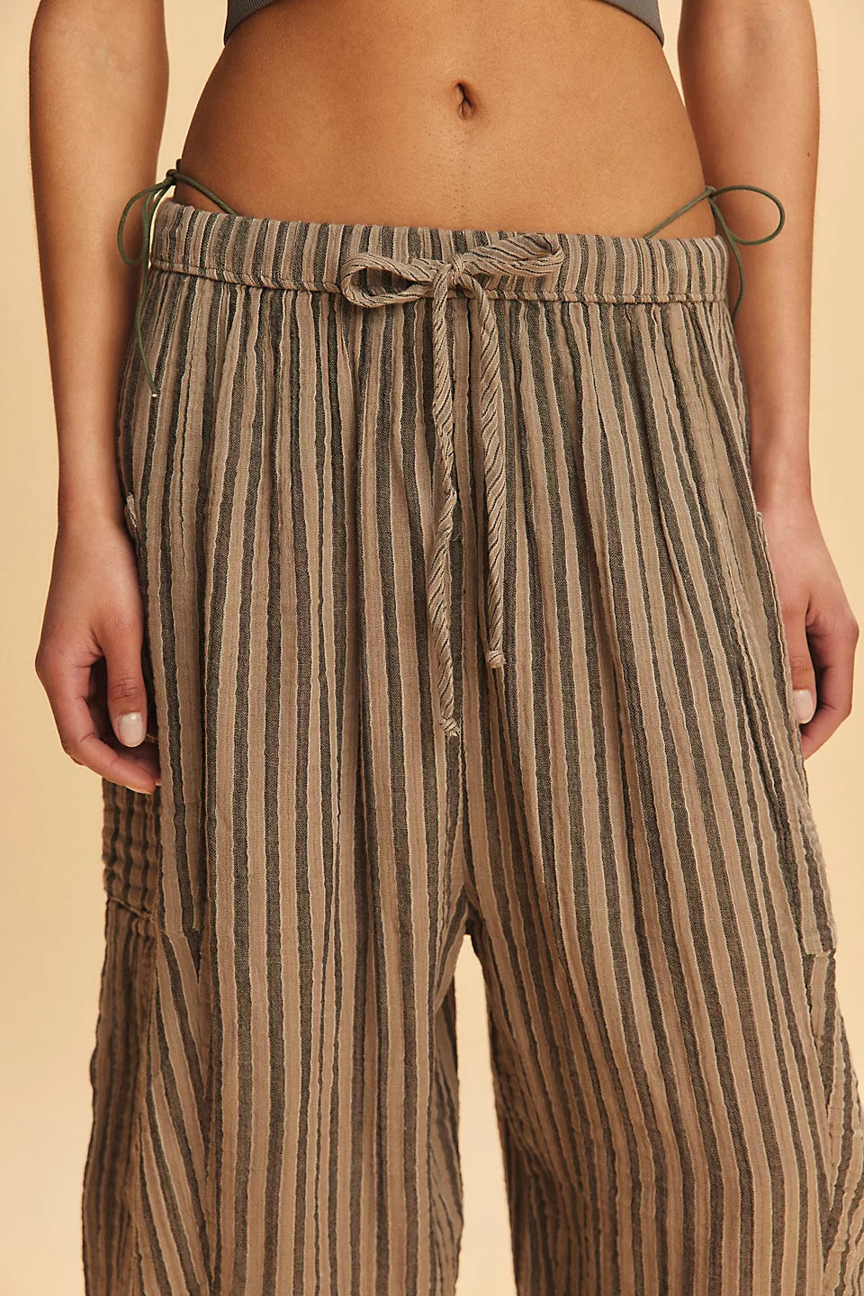 Striped Quinn Pant - Charcoal