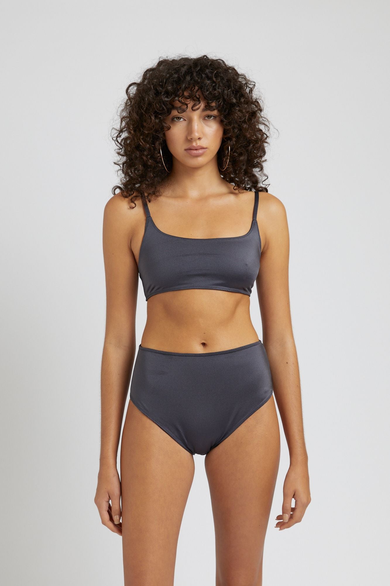 High Waisted Brief - Black Sand