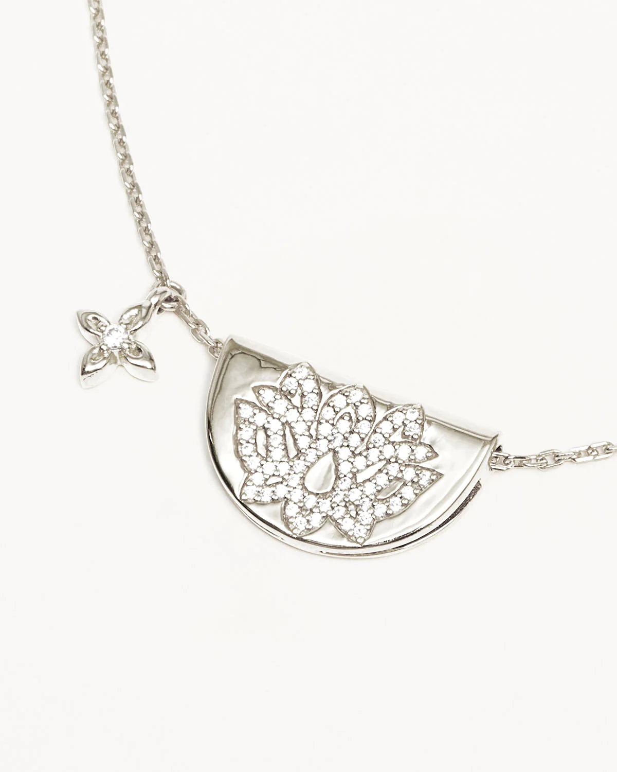 Live in Light Lotus Necklace - Sterling Silver