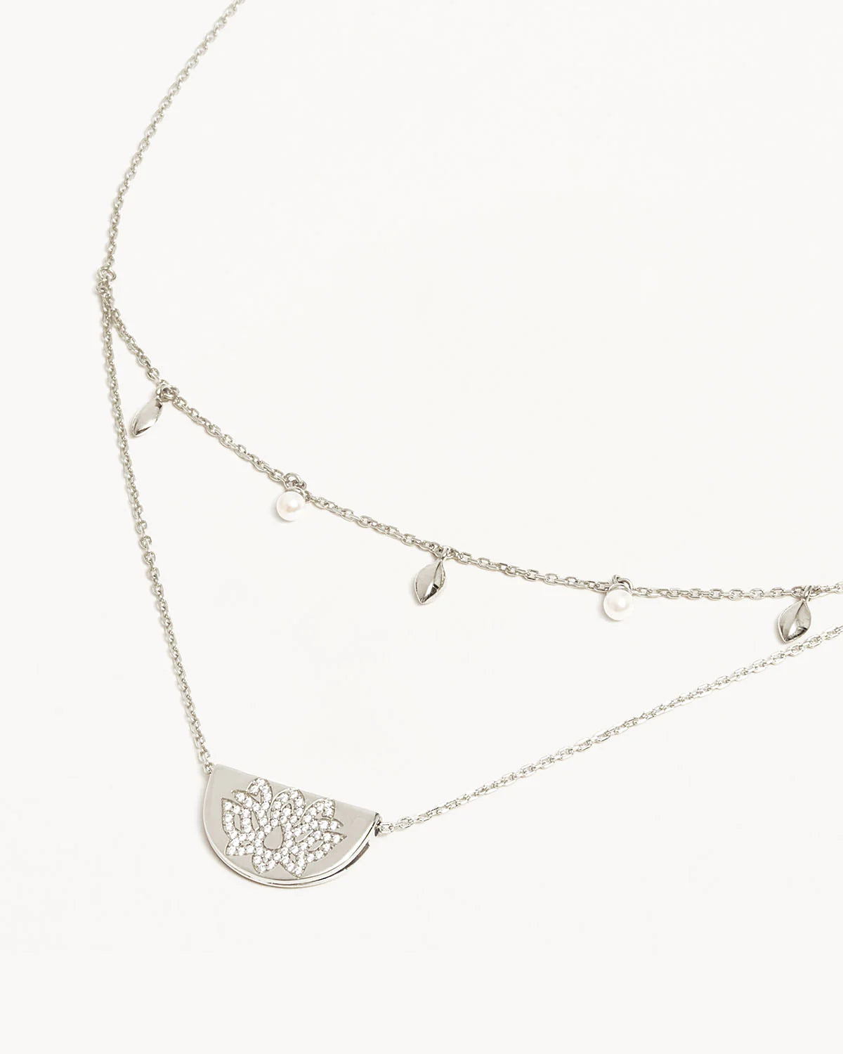 Live in Peace Lotus Necklace - Sterling Silver