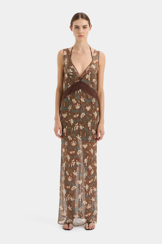 Avellino Lace Layered Dress - Chocolate Fiore Print
