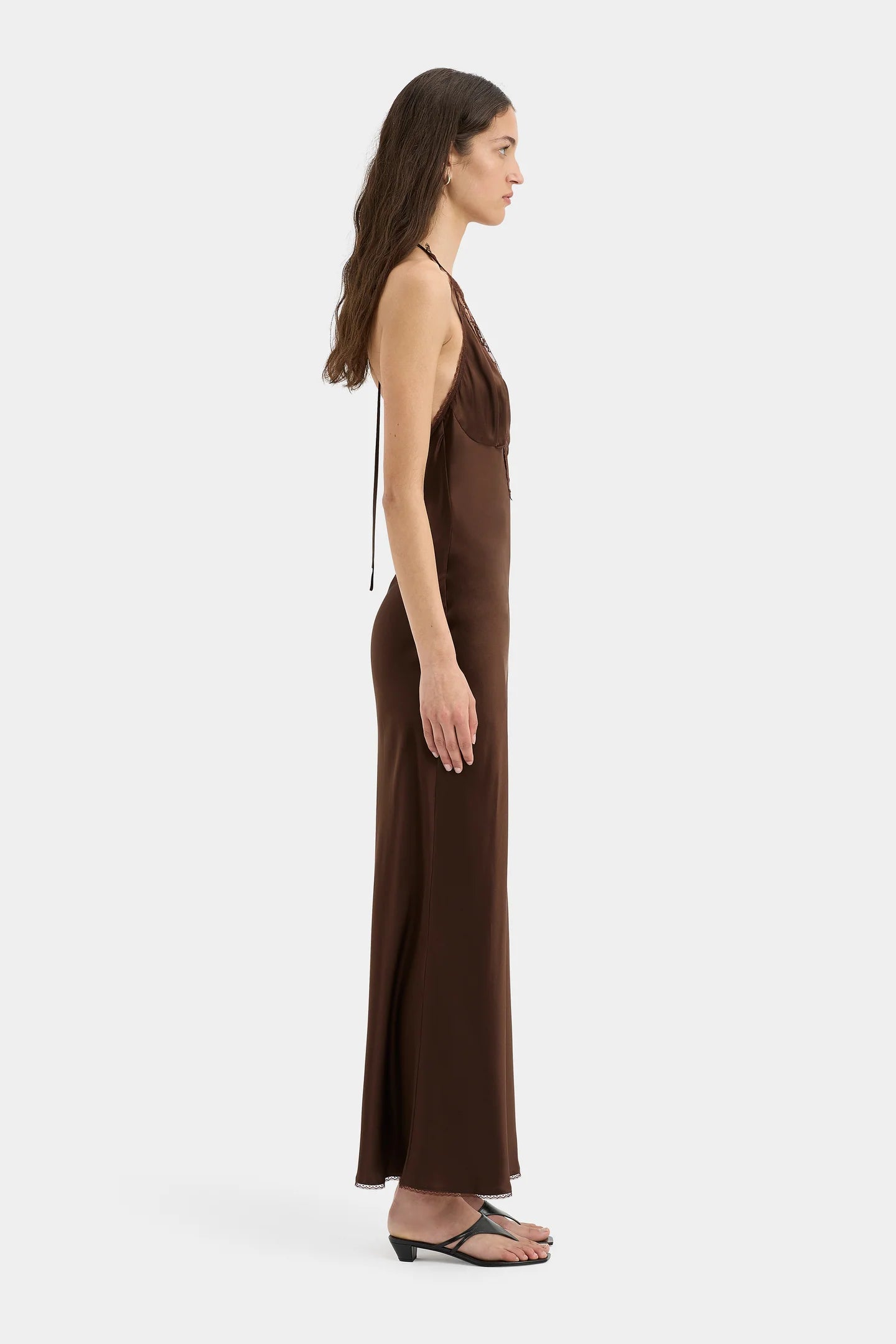 Aries Halter Gown - Chocolate