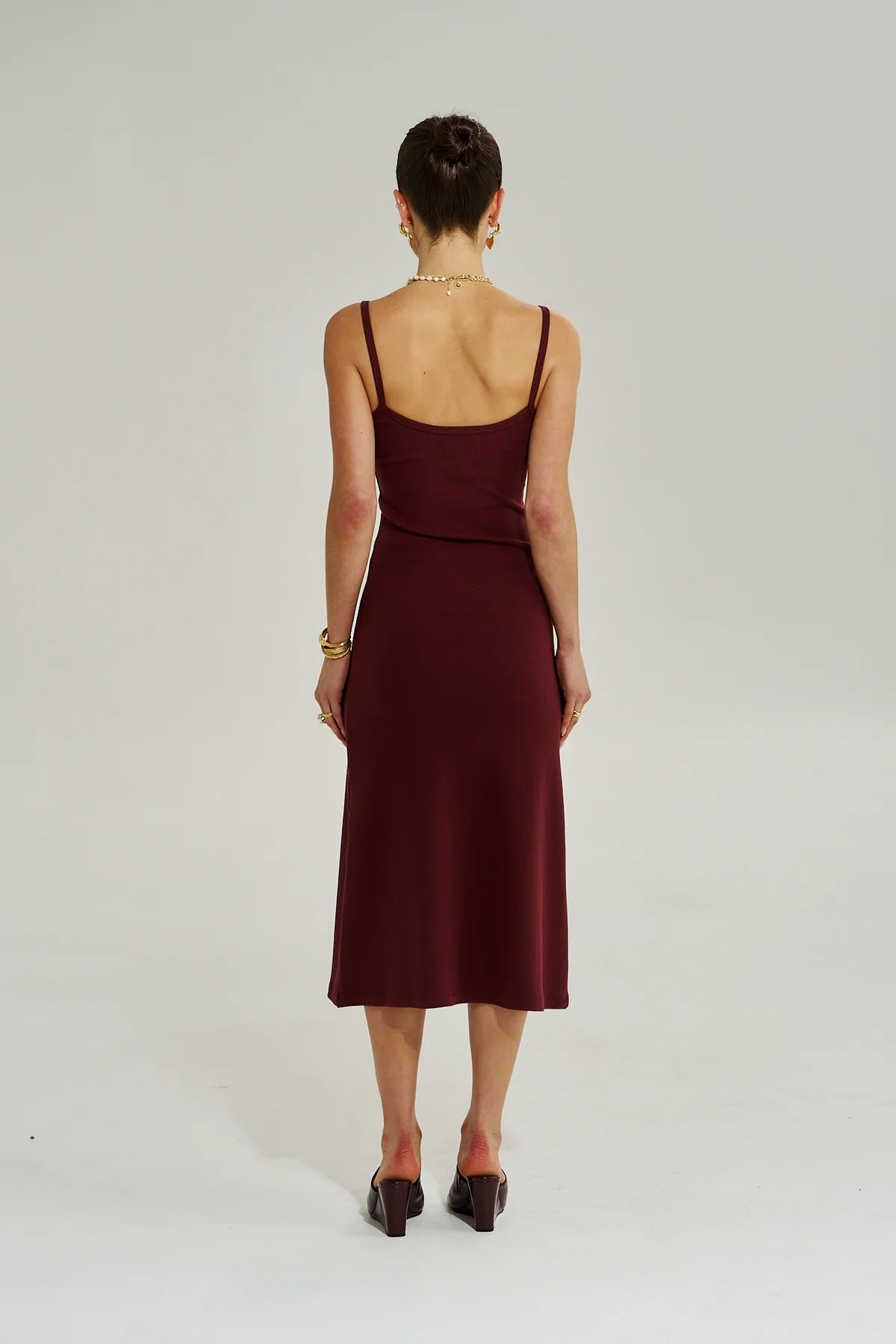 A Line Midi Dress - Syrah