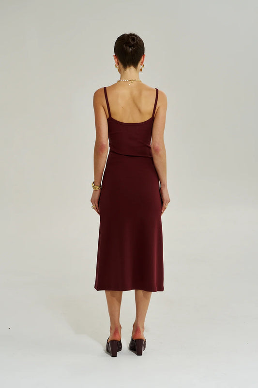 A Line Midi Dress - Syrah
