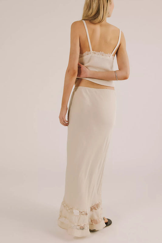Long Lost Lover Maxi Slip Skirt - Ivory