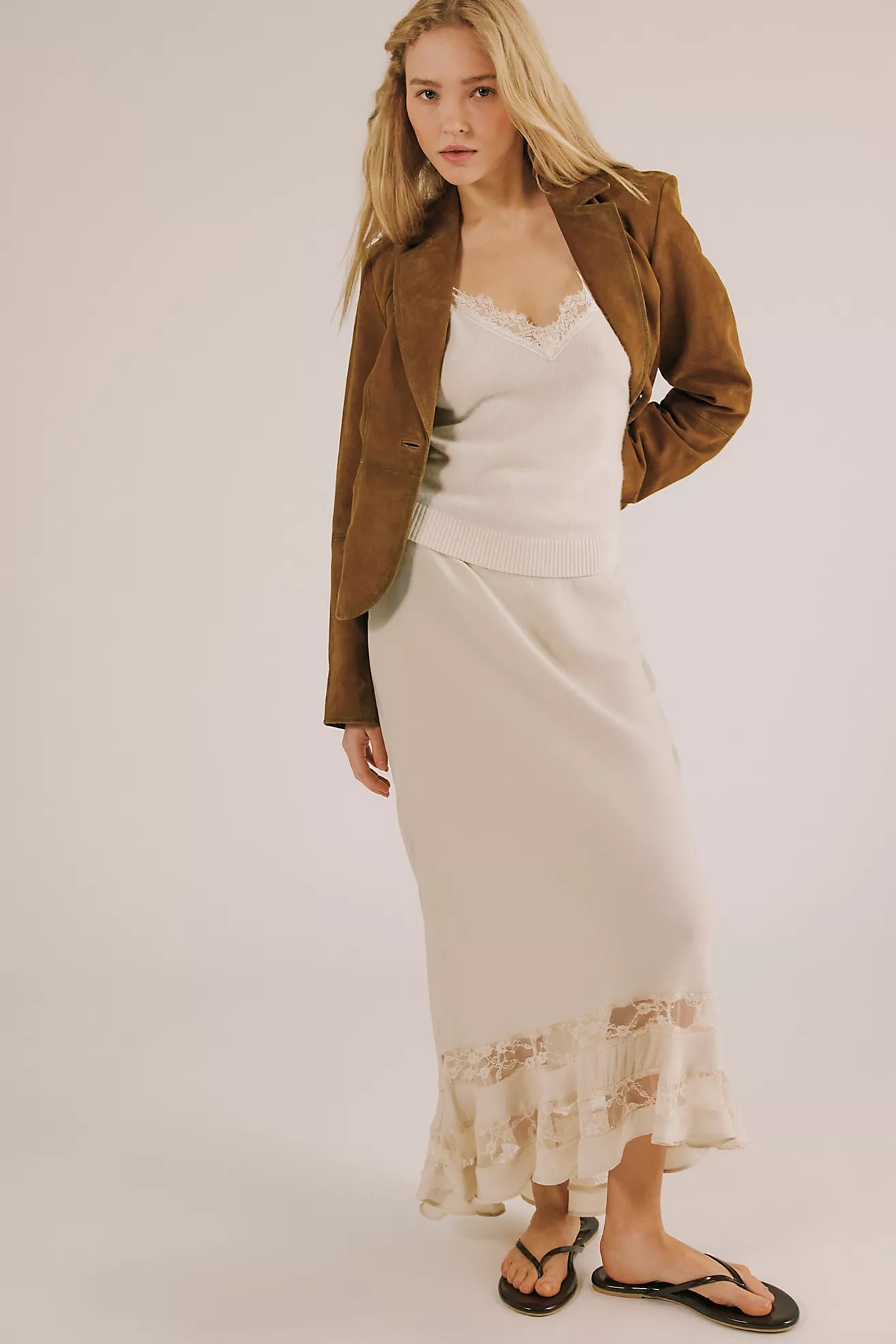 Long Lost Lover Maxi Slip Skirt - Ivory