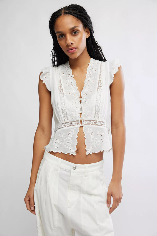 Day Dreamer Top - White Ivory