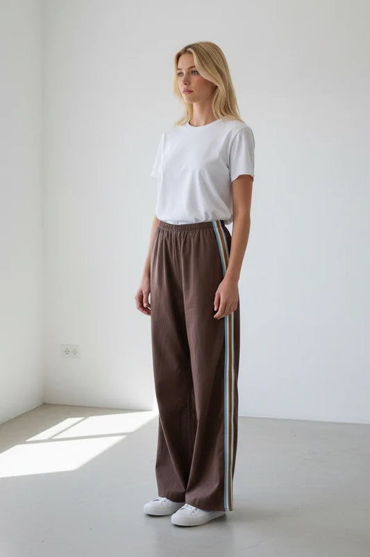 By Frankie Blue Mocha Racer Stripe