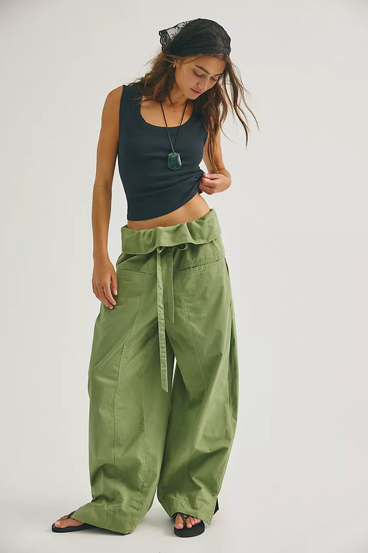 Fisherman Drawcord Pull-On Pants - Mistletoe