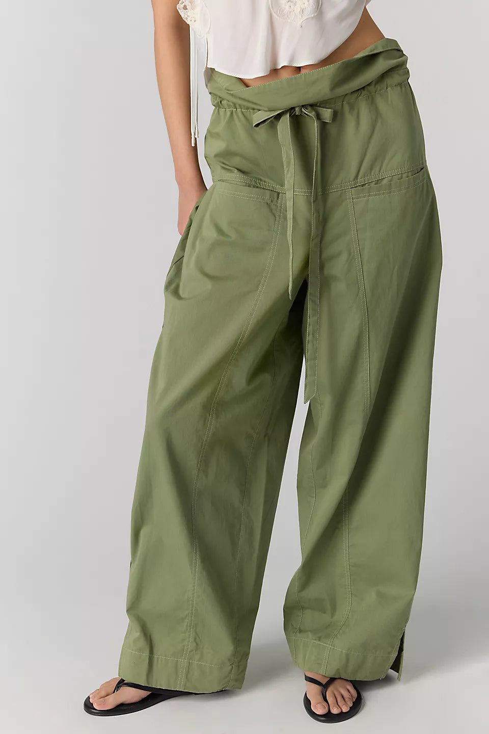 Fisherman Drawcord Pull-On Pants - Mistletoe