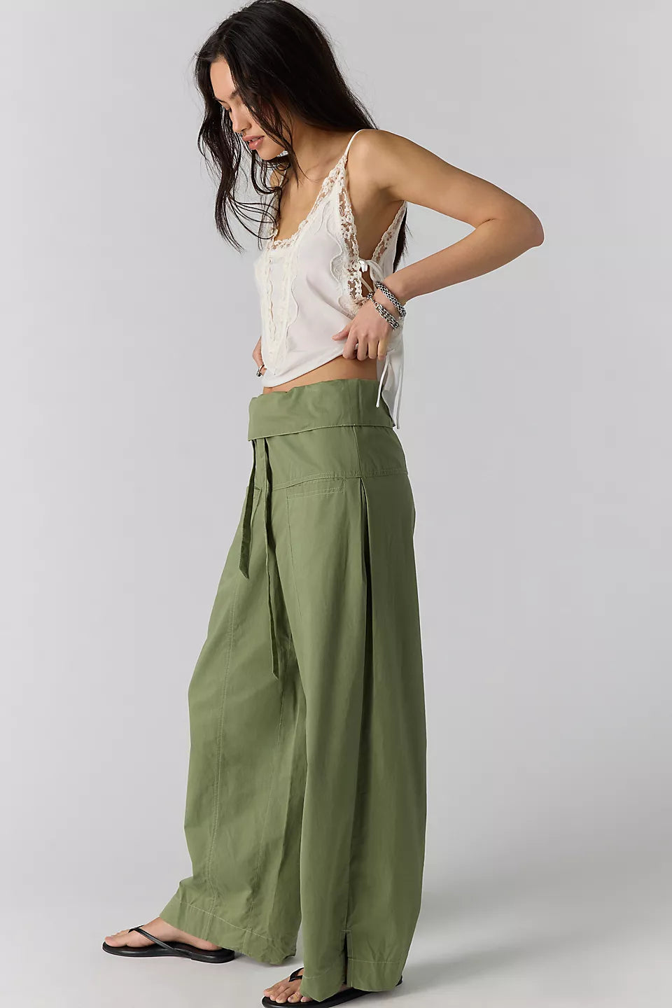 Fisherman Drawcord Pull-On Pants - Mistletoe